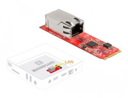 Delock Converter M. 2 Key B+M connector to 1 x RJ45 2.5 Gigabit LAN port horizontal, LAN adapter (62985)