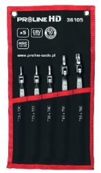 PROLINE SET CHEI CU TORXURI FLEXIBILE CR-VA HD T15-T60 - 5P (36105) Cheie torx