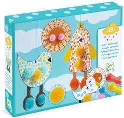 DJECO Set creativ de colorat cu pompoane si buline, Djeco (BO-DJ00964)