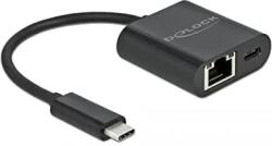 Delock Adaptor Delock 66644 USB-C la Gigabit LAN cu Power Delivery 60 W negru (66644)