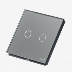 Tosyco Întrerupător dublu cu touch (tactil) din sticlă [CLONE] (TOS-C2G1W-ECO-Y)