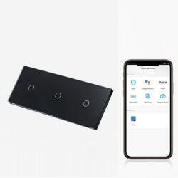 Tosyco Întrerupător simplu cu touch (tactil) din sticlă [CLONE] [CLONE] [CLONE] [CLONE] (TOS-C1G1G1G1WWIFI-L-B)