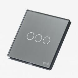 Tosyco Întrerupător cap scară / cruce triplu cu touch (tactil) din sticlă (TOS-C3G2W-Y)