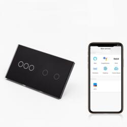 Tosyco Întrerupător simplu cu touch (tactil) din sticlă [CLONE] [CLONE] [CLONE] [CLONE] [CLONE] [CLONE] [CLONE] (TOS-C3G2G1WWIFI-L-B)