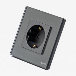 Tosyco Priză Schuko simplă cu ramă din sticlă (TOS-C1SK-Y)