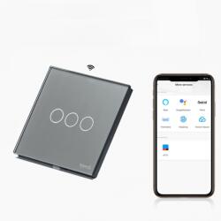 Tosyco Întrerupător triplu WIFI cu touch (tactil) din sticlă [CLONE] [CLONE] (TOS-C3G1WZB-L-Y)