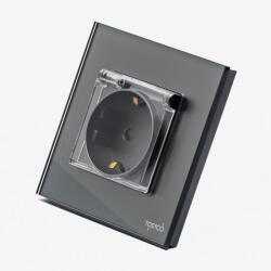 Tosyco Priză Schuko simplă cu ramă din sticlă [CLONE] (TOS-C1SKC-Y)