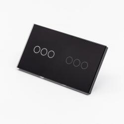 Tosyco Întrerupător simplu cu touch (tactil) din sticlă [CLONE] [CLONE] [CLONE] [CLONE] (TOS-C3G3G-B)