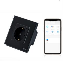 Tosyco Priză schuko WIFI simplă cu ramă din sticlă [CLONE] (TOS-C1SK-ZB-B)