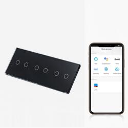 Tosyco Întrerupător simplu cu touch (tactil) din sticlă [CLONE] [CLONE] [CLONE] [CLONE] [CLONE] (TOS-C2G2G2G1WWIFI-L-B)