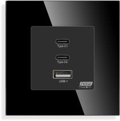 Tosyco Modul încărcător 1 x USB 1.1 A cu indicator LED [CLONE] [CLONE] [CLONE] [CLONE] (TOS-C-GAN65W-B)