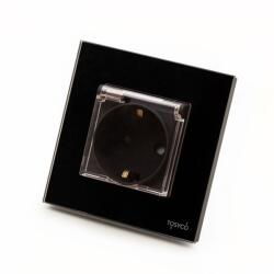 Tosyco Priză Schuko simplă cu ramă din sticlă [CLONE] (TOS-C1SKC-B)
