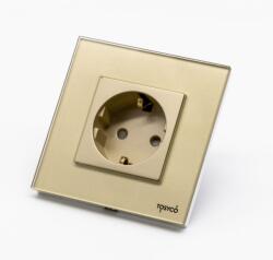Tosyco Priză Schuko simplă cu ramă din sticlă (TOS-C1SK-G)