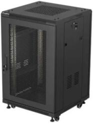 Lanberg Cabinet rack de podea LANBERG FF01-6618-23B 19 inch 18U 600x600 mm usa perforata LCD negru flat pack (FF01-6618-23B)
