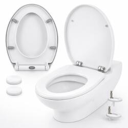 Ruhhy Capac WC Ruhhy Soft Close Universal, Detasabil Rapid, Balamale Inox, Reglaj 6-23 cm, PP, Alb