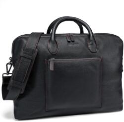 Valmio Stark bőr utazótáska - fekete (L-2574-BLACK)
