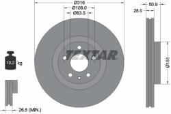 TEXTAR Disc Frana 92309603 Ford Mondeo V Lincoln Mkz (92309603)