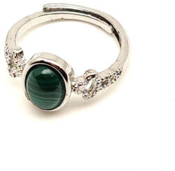 R. M. ékszer Malachit gyűrű állítható, áttört ovál 10x8 mm „Erdei Fény (019571)