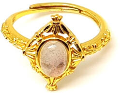 R. M. ékszer Labradorit gyűrű ovál 16x12 mm, aranyszínű, állítható „Hajnalpír (019512)
