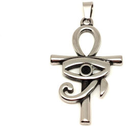 R. M. ékszer Nemesacél medál Hórusz szeme ankh kereszt 50 mm „Élet jele (000907)