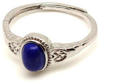 R. M. ékszer Lapis lazuli gyűrű állítható, díszes ovál 9x6 mm „Mélykék Titok (019536)