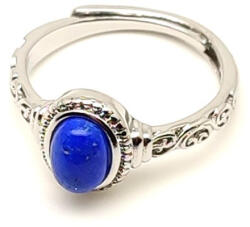 R. M. ékszer Lapis lazuli gyűrű állítható, díszes ovál 9x7 mm „Királykék (019534)