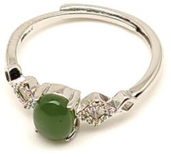 R. M. ékszer Jáde nefrit gyűrű állítható, négyzetes foglalat 7x5 mm „Zöld Pecsét (019556)
