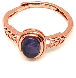 R. M. ékszer Tanzanit gyűrű áttört 9x8 mm, rozéarany, állítható „Merelani Fény (019471)