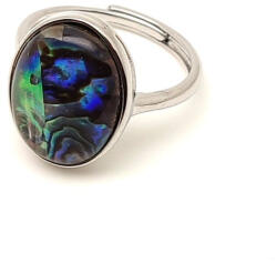R. M. ékszer Abalon gyűrű állítható, ovál kagylóhéj 18x14 mm „Óceán Fénye (019531)