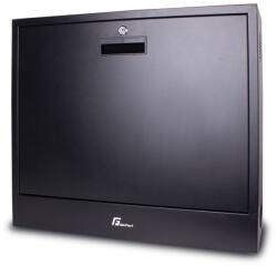 GETFORT 2U rack fémszekrény, 600x540x210mm, fekete, VESA támogatással (36800)