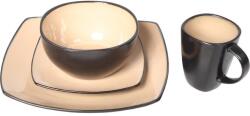 Goliat Góliát étkészlet, 4 részes, kerámia, fekete/bézs, 27, 5x3cm, 18, 5x2cm, 16x7, 5cm, 9x10, 5cm (goliat_5901907058314)
