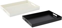 Chomik Téglalap alakú tálalótálca fogantyúkkal 34, 5x25x3, 5cm fehér-fekete 69281 (VEN7878)