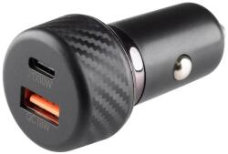 Somogyi Elektronic SAL SAU48PD autós USB gyorstöltő, 48Watt, 2in1: USB-A + USB-C, QC+PD gyorstöltés, LED világítás