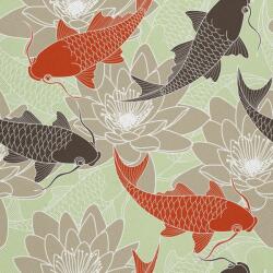 Heko Panels Textil anyag, Lotus and Carp, Poliészter 100%, 210g/pm, Méret: 100cm x 155cm, DX760 (DX760)