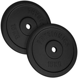 Physionics Discuri de sarcină fizica 2 x 15 kg, 31 mm, fontă (WEIGHTCI01-2x15)