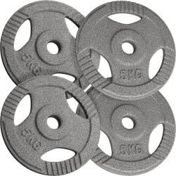 Physionics Set de discuri cu gantere 4 x 5 kg, fontă, 31 mm (WEIGHTCI02-4x5)