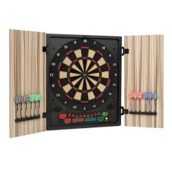 KLARFIT Dartmaster 180, bej, țintă de darts, automat de darts, cu vârf moale și uși. (DRB-Dartmaster180) (DRB-Dartmaster180)
