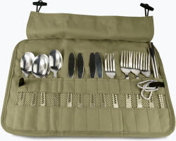 OFFLANDER Set de tacâmuri OFFLANDER Camping Cutlery Set with Case green