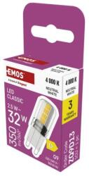 EMOS Bec LED Classic JC / G9 / 2, 5 W (32 W) / 350 lm / Alb neutru
