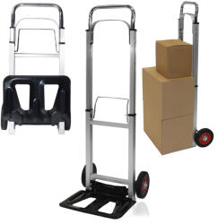 Bauerkraft Molnárkocsi, Bauerkraft H-003, alumínium váz, 90 kg teherbírás, összehajtható, állítható magasság: 71-107 cm, gumi kerekek (TF4234)