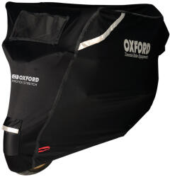 Oxford Motorosponyva Oxford Protex Stretch Outdoor S klímamembránnal, fekete, eső- és porvédelem, kettős varratok, szellőzőnyílások - insportline