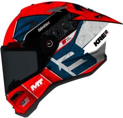 MT Helmets Cască integrală pentru motocicletă MT KRE 2 PLUS Danish 26 Season B5 roșu-albastru (MT1379E17C51)