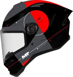 MT Helmets Cască integrală pentru motocicletă MT KRE 2 Spirit B15, negru mat-lucios, gri-roșu (MT1380301B154)