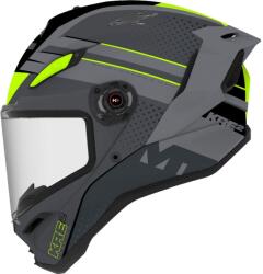 MT Helmets Cască integrală pentru motocicletă MT KRE 2 Fussion C2 gri mat-lucios-galben fluo (MT1380E18C24)