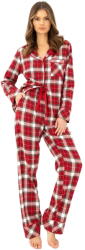 Sensis pijama damă cu nasturi Sensis Yulie roșu flanel: XL (34883 XL)