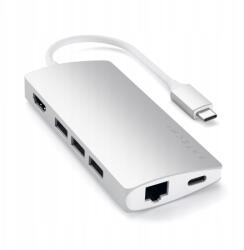 Satechi alumínium adapter V2 Usb-c, 3x Usb-a, 4K Hdmi, micro/SD, Ethernet (ST-TCMA2S)