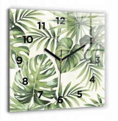  Elegáns Négyzet alakú Fotó Üveg Falióra Trópusi mintás 60x60 cm (010010500080200269560)