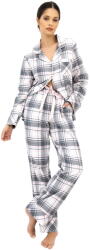 Sensis pijama damă cu nasturi Sensis Ashlyn gri-roz flanel: XL (34879 XL)