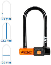 Kryptonite Evolution Lite Mini-6 kerékpár U lakat (180415)