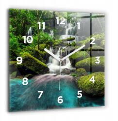  Designer Üveg Falióra Beltéri Grafikával Vízesés Thaiföld 60x60 cm (010010500080100272813)